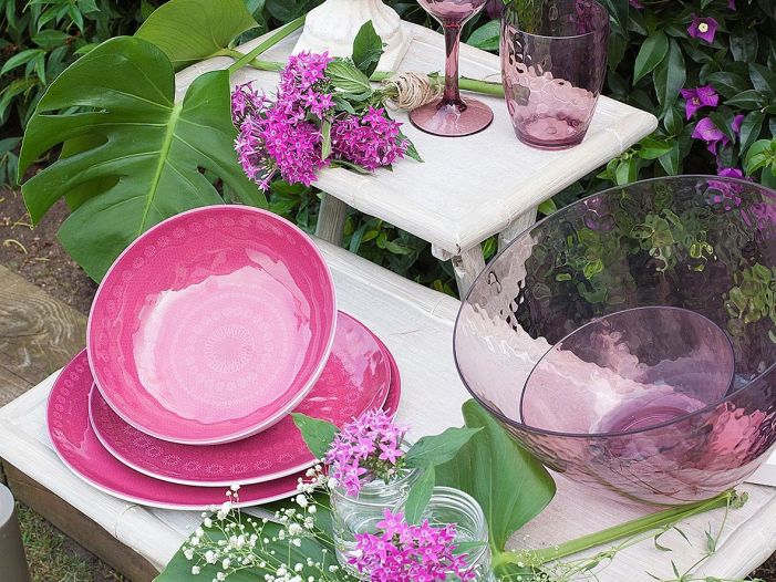 ROSETTE тарелка глубокая, пурпурная набор 6 шт.