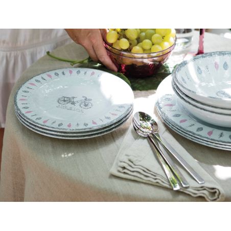 ROSETTE тарілка глубока з малюнком, кольору слонової кістки,  набір 6 шт. ROSETTE тарілка глубока з малюнком, кольору слонової кістки,  набір 6 шт.