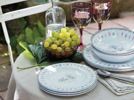 ROSETTE тарілка глубока з малюнком, кольору слонової кістки,  набір 6 шт. ROSETTE тарілка глубока з малюнком, кольору слонової кістки,  набір 6 шт.