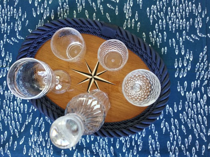 BATELA Стильна скатертина FISHES, 225x140 см.