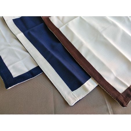 WATERPROOF Килимки під тарілки водовідштовхувальні,  сині з бежевим бортом