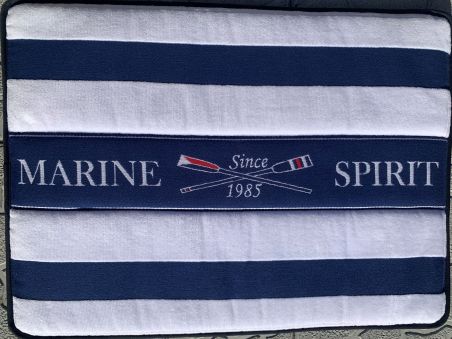 SPIRIT Килимок у душову з нековзною основою 60x45 см., білий з синіми смугами