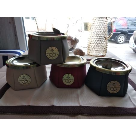 WINDPROOF Premium Пепельница черная с якорем , заменитель кожи