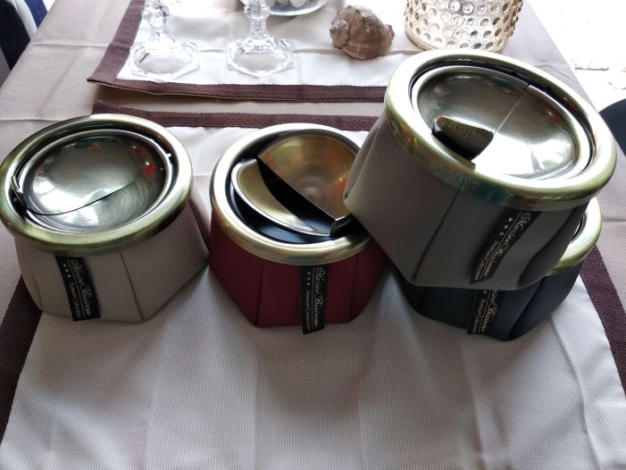 WINDPROOF Premium Пепельница черная с якорем , заменитель кожи