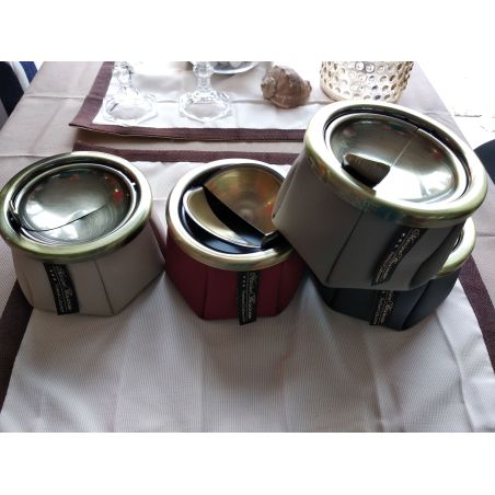 WINDPROOF Premium Пепельница черная с якорем , заменитель кожи