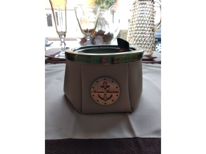 WINDPROOF Premium Anchor пепельница светло-серая с якорем, заменитель кожи