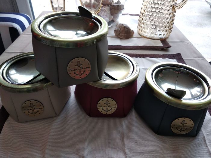 WINDPROOF Premium Anchor попільничка сіра з якорем, замінник шкіри