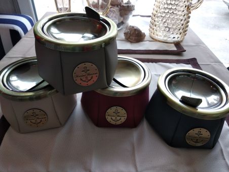 WINDPROOF Premium Anchor попільничка сіра з якорем, замінник шкіри