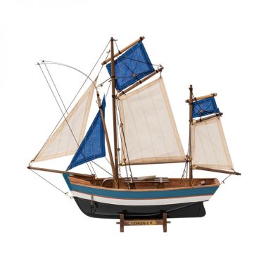 BATELA Модель вітрильної яхти біло-блакитна, 48 см.