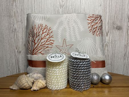 Подарунковий набір: Пляжний рушник IBIZA та декоративні свічки Rope Подарунковий набір: Пляжний рушник IBIZA та декоративні свічки Rope