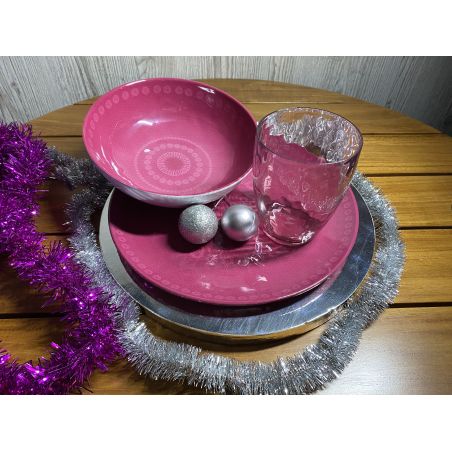 Подарунковий набір посуду ROSETTE пурпурний 18шт. Подарунковий набір посуду ROSETTE пурпурний 18шт.