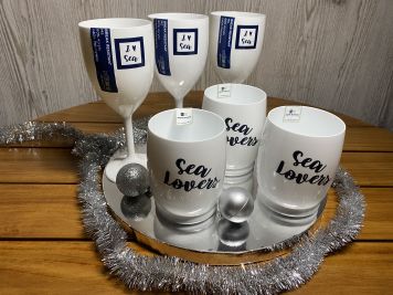 Подарунковий набір I ♥ Sea: Келихи для вина та склянки для соку