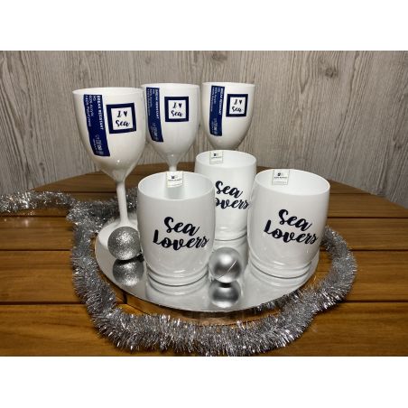 Подарунковий набір I ♥ Sea: Келихи для вина та склянки для соку Подарунковий набір I ♥ Sea: Келихи для вина та склянки для соку
