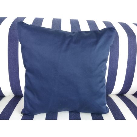 Подушка декоративна синьо-бежева з вишитим якорем 40х40см.