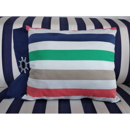 Подушка декоративна в рызнокольорову смугу 40х45см.