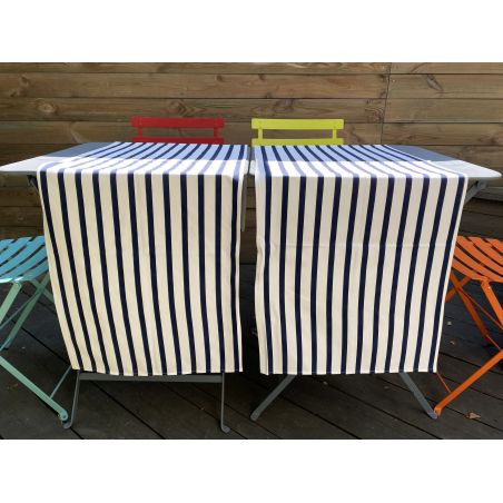 Комплект: Дві вузькі скатертини в синьо-білі смуги, 150х50 см.