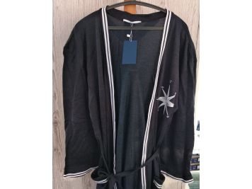 Халат з вишитою трояндою вітрів, чорний, р. М