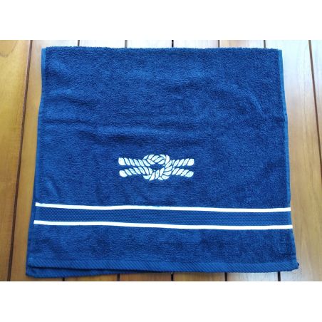 Комплект 2 рушники синіх з морським вузлом, 140x70, 70x50см.
