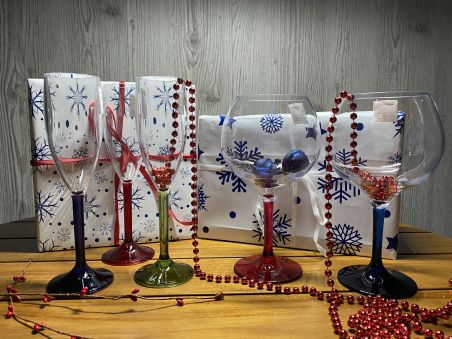 PARTY Набор бокалов для вина с цветным основанием, 6 шт.