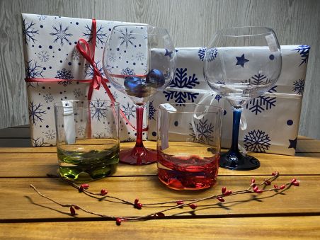 PARTY бокал для виски цветное основание, набор 6 шт.