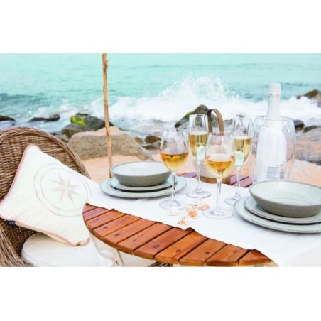 Складной стол из тикового дерева круглий Складной стол из тикового дерева круглий