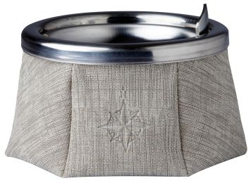 WINDPROOF Wind Rose попільничка сталевого кольору з трояндою вітрів, замінник шкіри