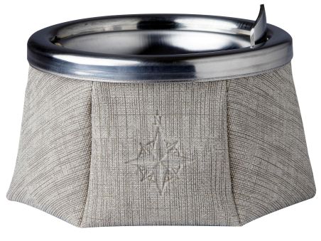 WINDPROOF Wind Rose пепельница стального цвета с розой ветров, заменитель кожи