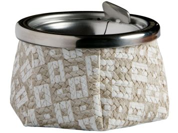 WINDPROOF Aruba Rombo попільничка сіро-біла з візерунком, замінник шкіри